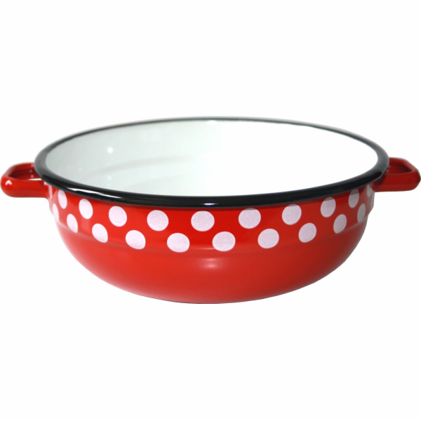 Mísa smalt 16 cm červená s bílým puntíkem