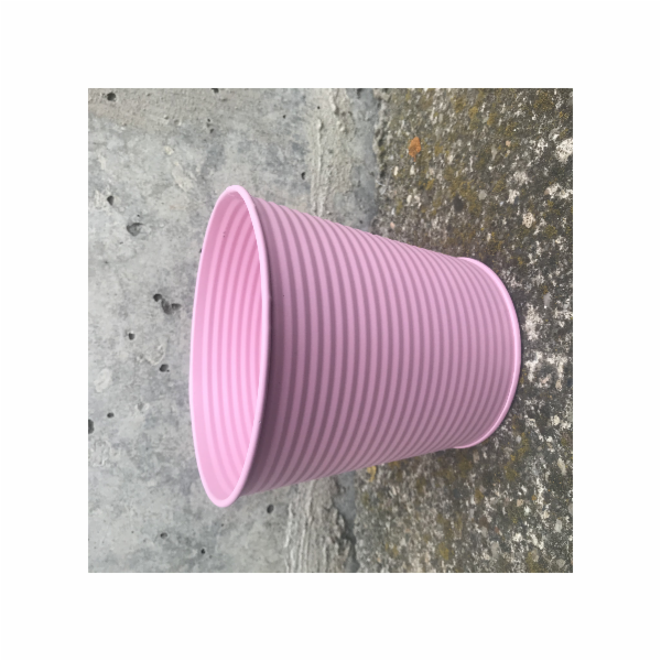 Obal na květináč plechový růžový 14,5x15,5 cm