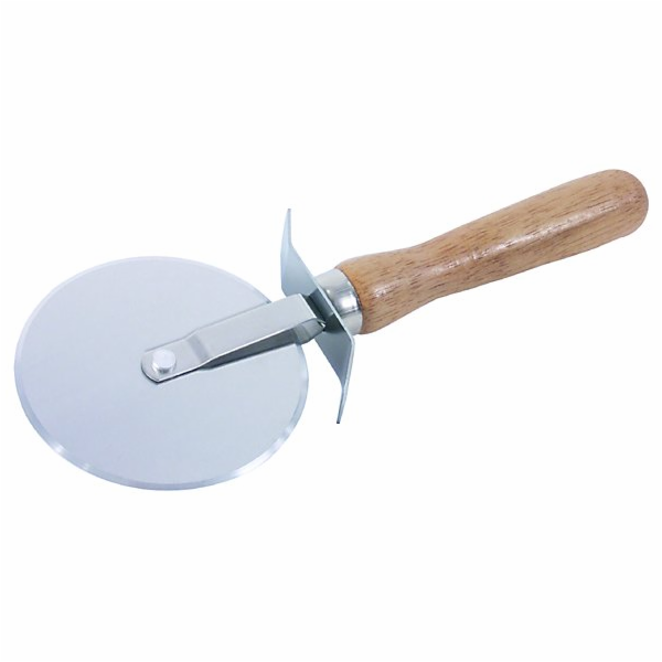 Kráječ na pizzu nerezový s dřevěným držadlem