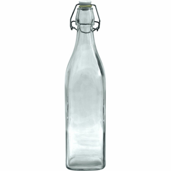 Láhev s pákovým uzávěrem 0,5 l hranatá sklo