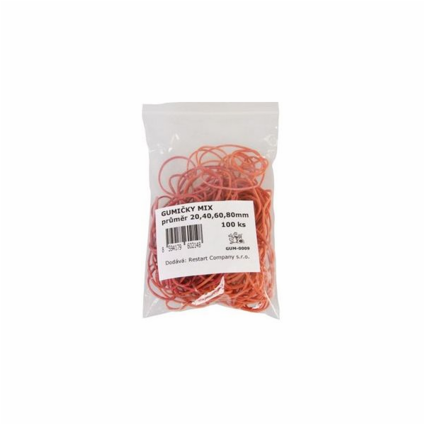 Gumička mix 100 ks (20,40,60,80 mm)