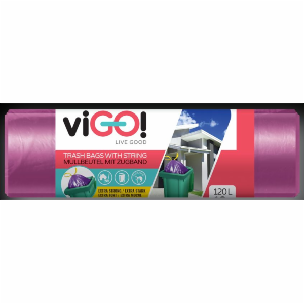Pytel na odpadky zatahovací 120 l/10 ks fialové Vigo