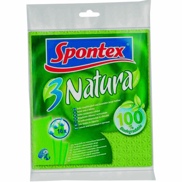 Utěrka houbová Natura 3 ks