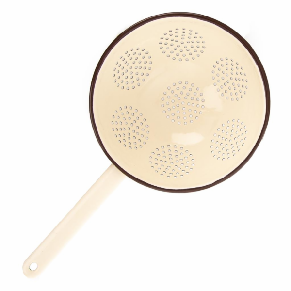 Cedník s rukojetí BROWN 22 cm smalt