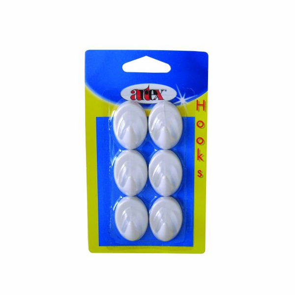 Háčky sada 6 ks plast samolepící 2229