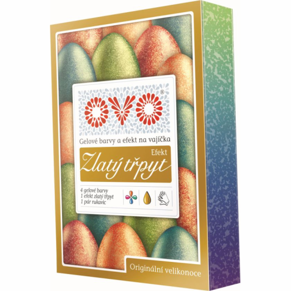 Barvy na vajíčka OVO 4 ks efekt zlatý třpyt
