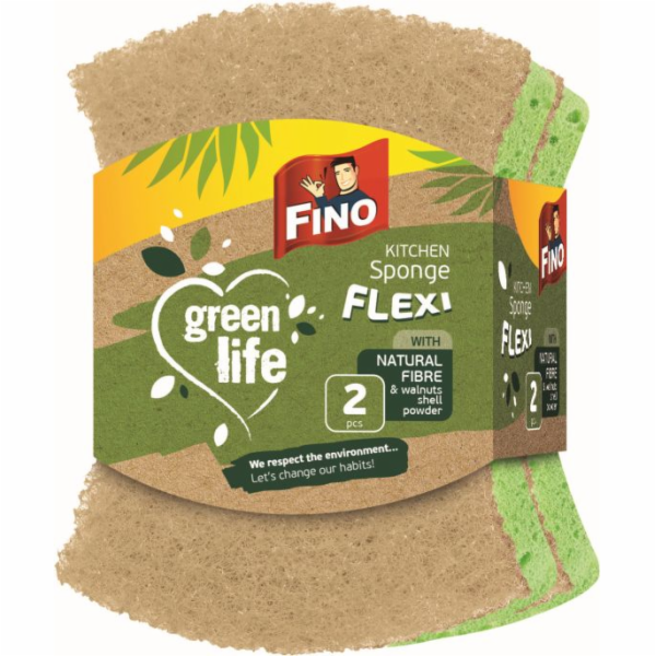 Houbička na nádobí 2 ks flexi Green life Fino recyklovaná