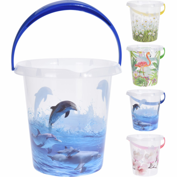 Vědro 12 l mix dekorů plast