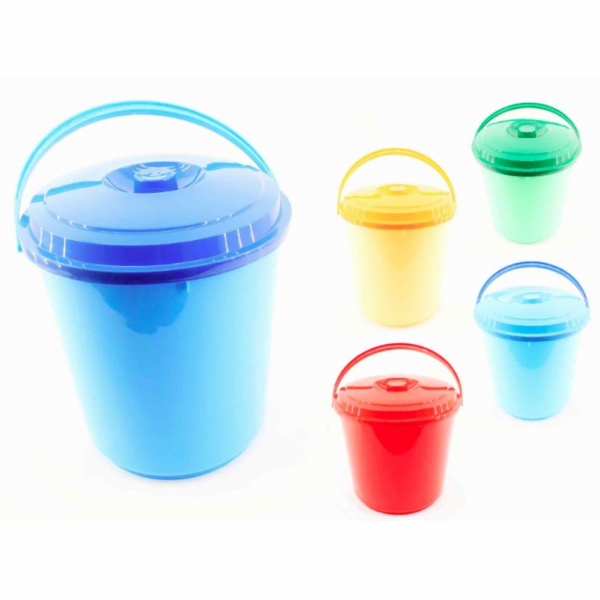 Vědro s víkem 14 l mix barev plast 696260