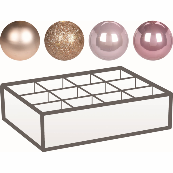 Ozdoba&nbsp;vánoční&nbsp;koule&nbsp;18&nbsp;ks/3&nbsp;cm&nbsp;růžová,&nbsp;zlatá