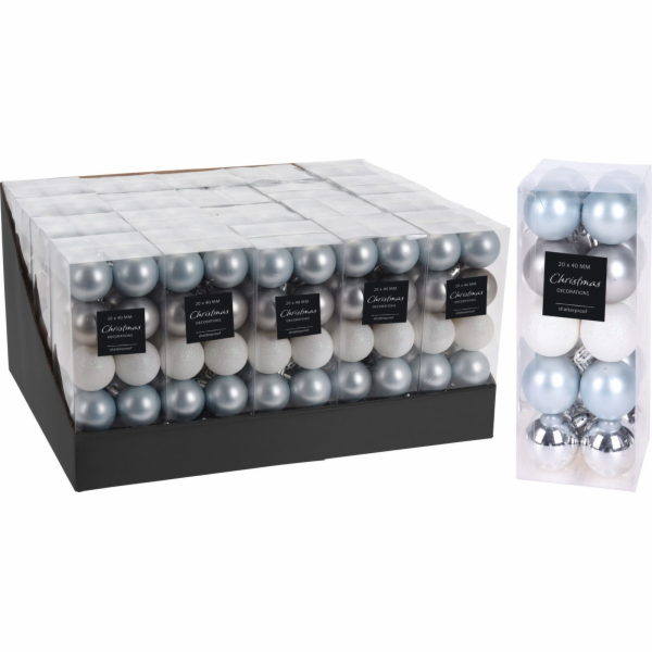 Ozdoba vánoční koule 20 ks 4 cm mix barev