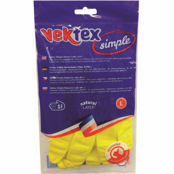 Rukavice úklidové velikost XL latex pudrované