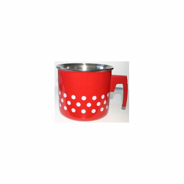 Mlékovar smalt 2 l červený s bílým puntíkem