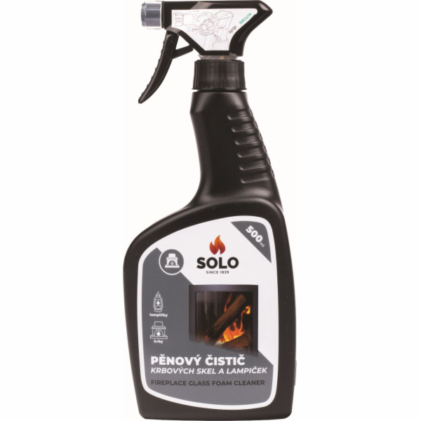 Čistič krbových skel a lampiček 500 ml pěnový SOLO s rozpr
