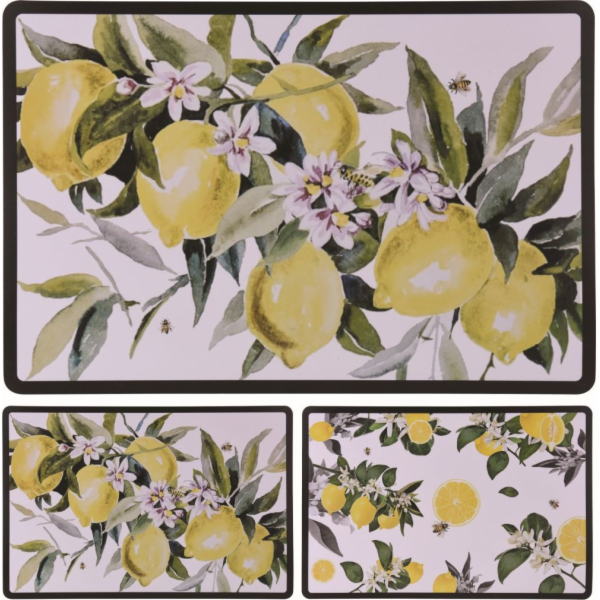 Prostírání 43,5x28,5 cm dekor citróny plast
