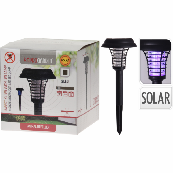 Lampa solární na hubení hmyzu UV 14,5x40 cm 2 LED 2v1
