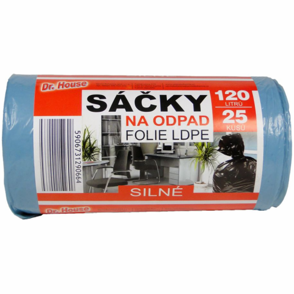 Pytel na odpadky 120l/25ks silné