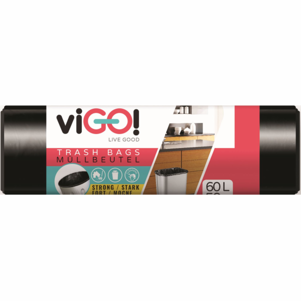 Pytel na odpadky 60l/50 ks černé Vigo