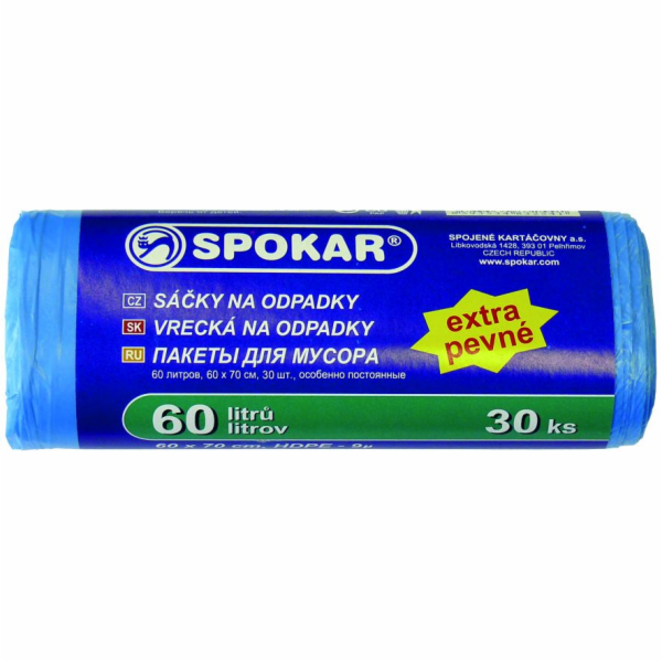 Pytel na odpadky 60x70 cm 60 l/30 ks SPOKAR extra pevné
