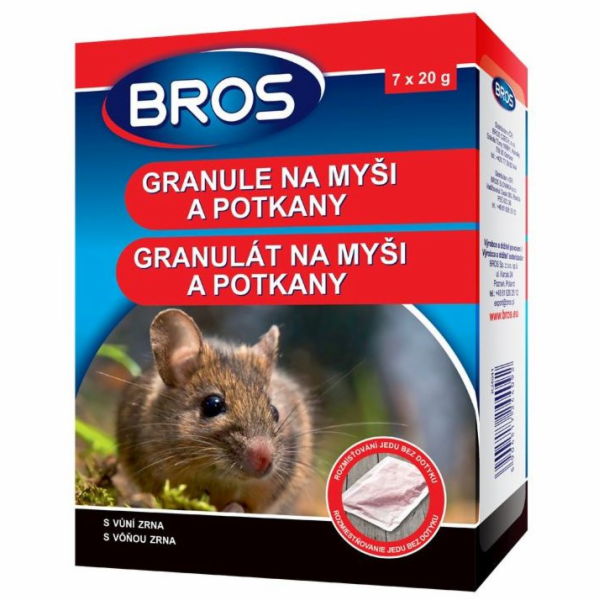 Návnada na hlodavce granule 7x20 g BROS