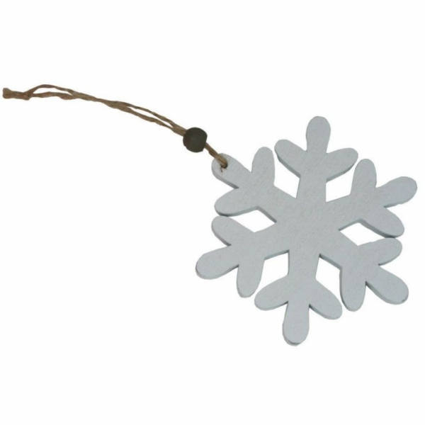Dekorace závěsná vločka velká 12 cm
