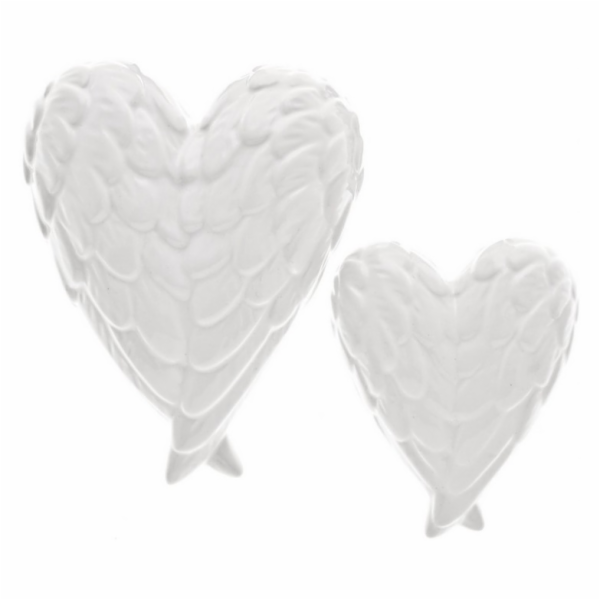 Srdíčko ve tvaru andělských křídel 9x7,5 cm