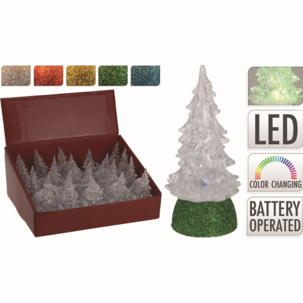 Stromeček vánoční 10 cm s LED osvětlením mix druhů