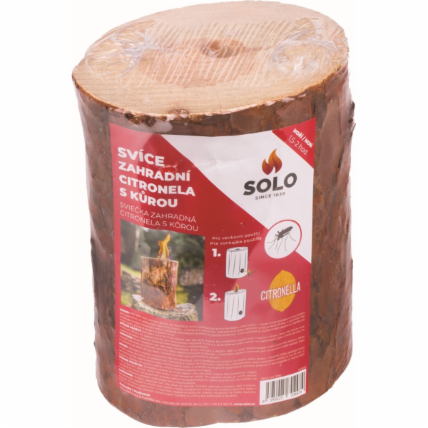 Svíce zahradní Citronela proti komárům s kůrou SOLO
