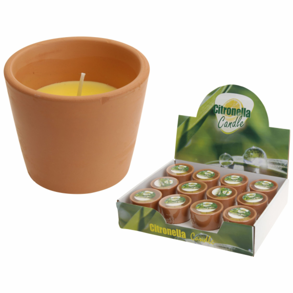 Svíčka proti hmyzu 7x6 cm v květináči citronella