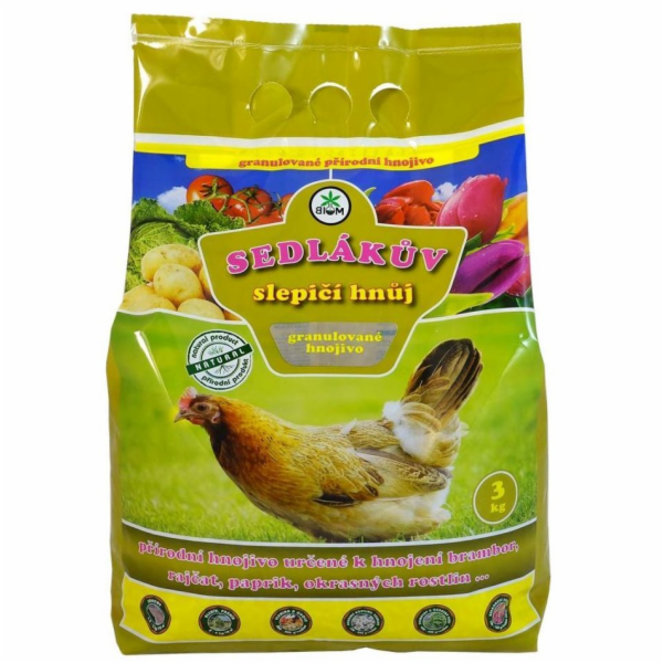 Hnojivo přírodní Sedlákův slepičí hnůj 3 kg