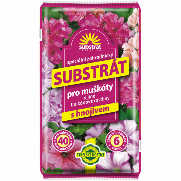Substrát Forestina muškáty a jiné balkónové rostliny 40 l