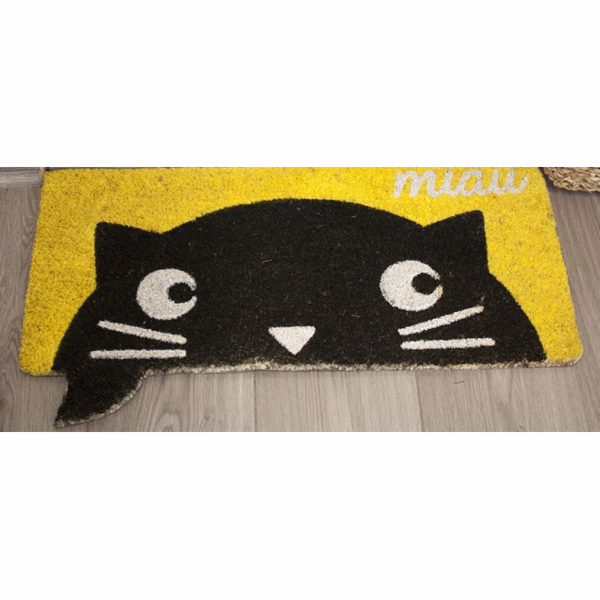 Rohožka 32x68 cm Miau, žlutá