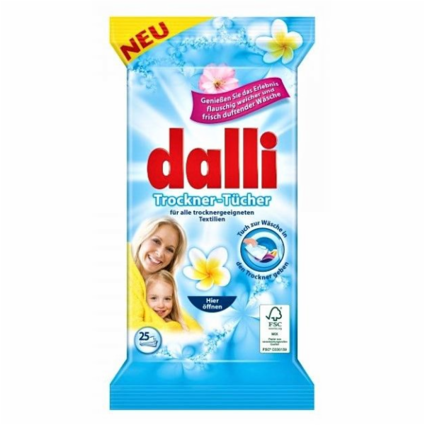 Ubrousky vlhčené do sušičky 25 ks Dalli