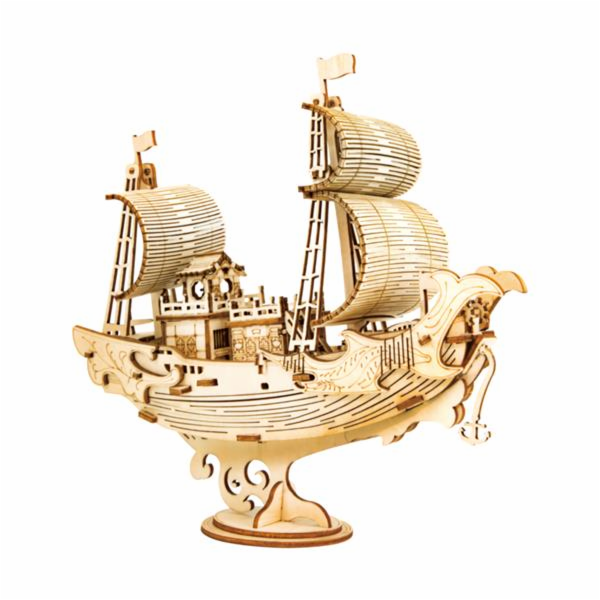 RoboTime dřevěné 3D puzzle Japonská plachetnice