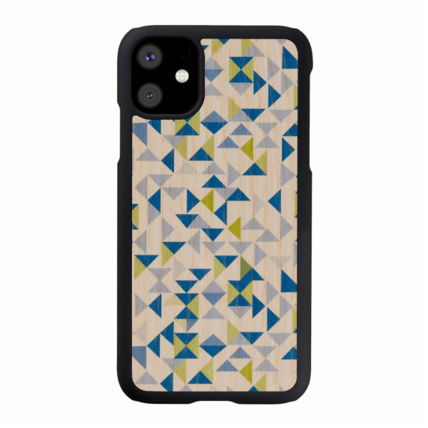 Pouzdro MAN&WOOD SmartPhone iPhone 11 modrý trojúhelník č...