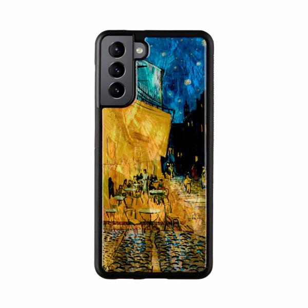Pouzdro iKins pro Samsung Galaxy S21+ kavárna terasa černá