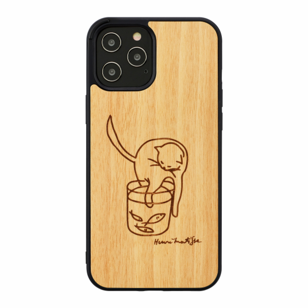 Pouzdro MAN&WOOD pro iPhone 12 Pro Max kočka s červenou r...