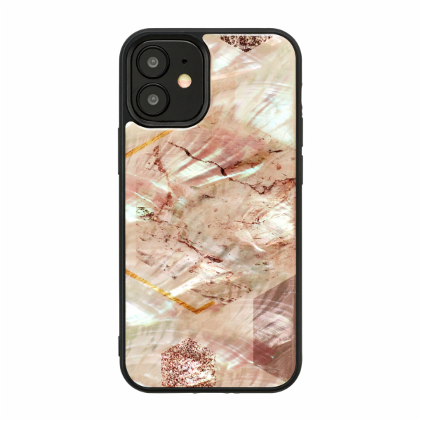 Pouzdro iKins pro Apple iPhone 12 mini růžové mramorové