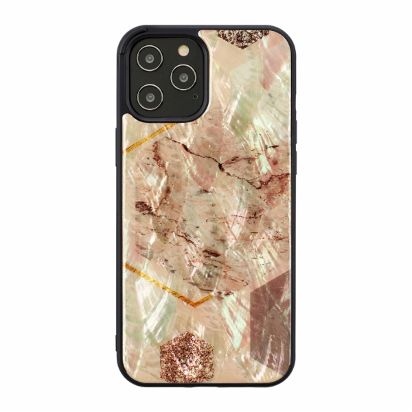 Pouzdro iKins pro Apple iPhone 12 Pro Max růžové mramorové