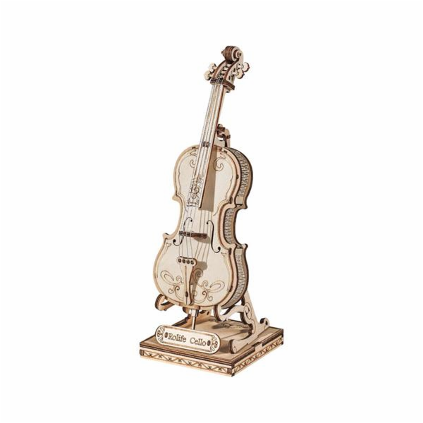 RoboTime dřevěné 3D puzzle Violoncello