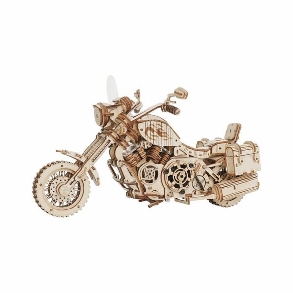 RoboTime 3D dřevěné mechanické puzzle Motorka (cruiser)