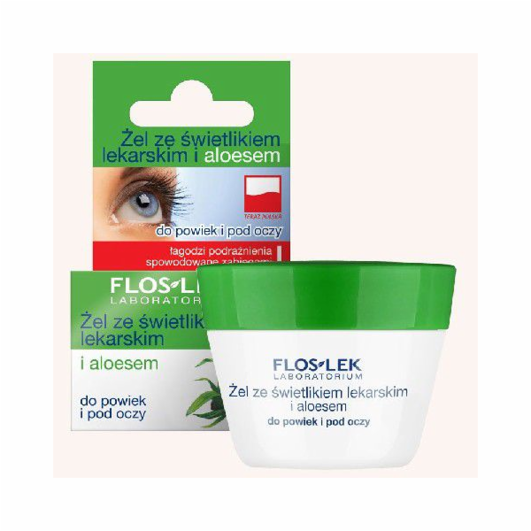 FLOSLEK Oční gel s rozjasňovačem a aloe vera kelímek na v...