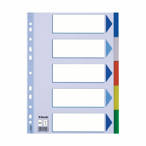 Esselte Binder děliče A4 plastové 5 listů (10K217B)