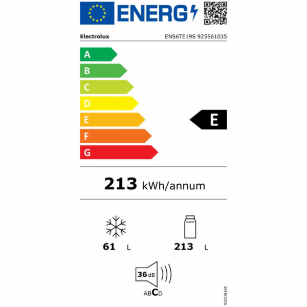 ELECTROLUX ENS6TE19S chladnička
