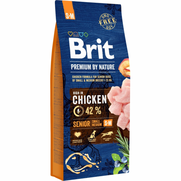 Brit Premium by Nature Senior S+M 15kg granule pro psy