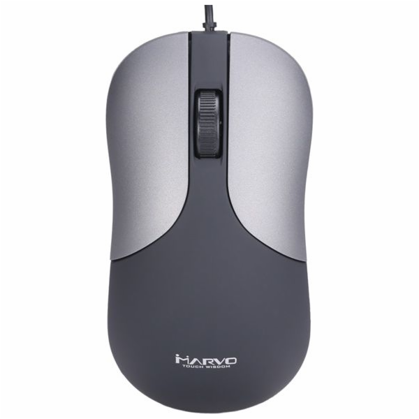 Myš Marvo DMS002GY, optická, drátová, 1200DPI, šedá