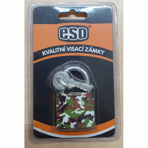 Zámek visací 38 mm dekor Army (3 klíče) blistr