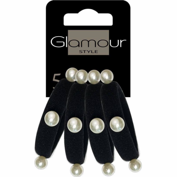 Glamour Glamor_gums pro černé vlasy s perlami 4 ks