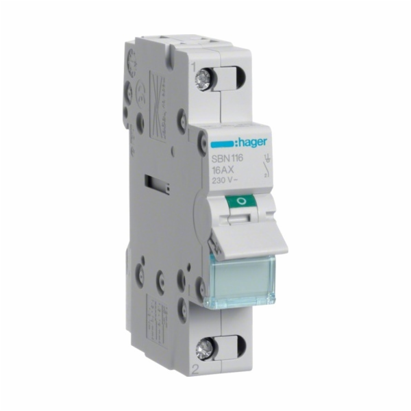 Hager AUSSCHALTER 16A 1S 230V AC 1P. / HAGER SBN 116 SBN116