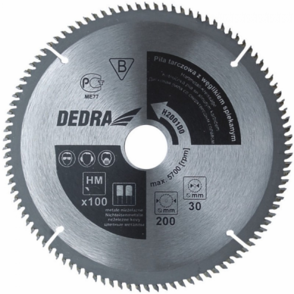 Dedra Kotoučová pila na hliník 250x30mm 100 zubů. - H250100